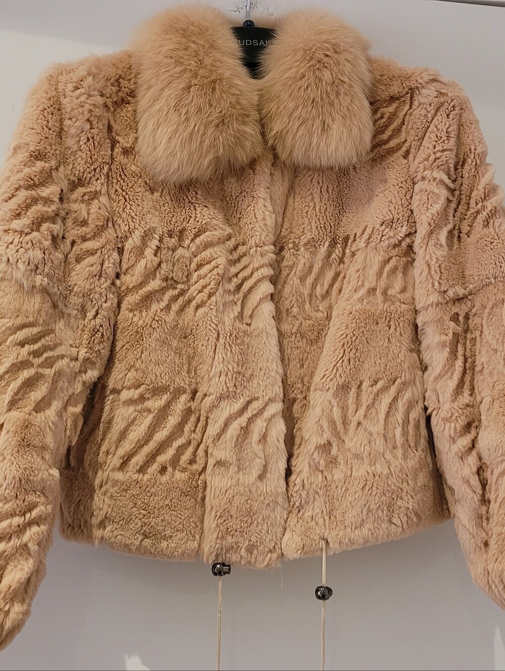 Real Rabbit Fur Jacket with Fox Fur Collar